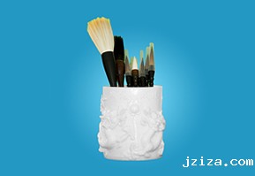 盐雕（双龙笔筒）